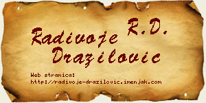 Radivoje Dražilović vizit kartica